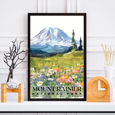 Mount Rainier National Park Poster, Travel Art, Office Poster, Home Decor | S4 - image5